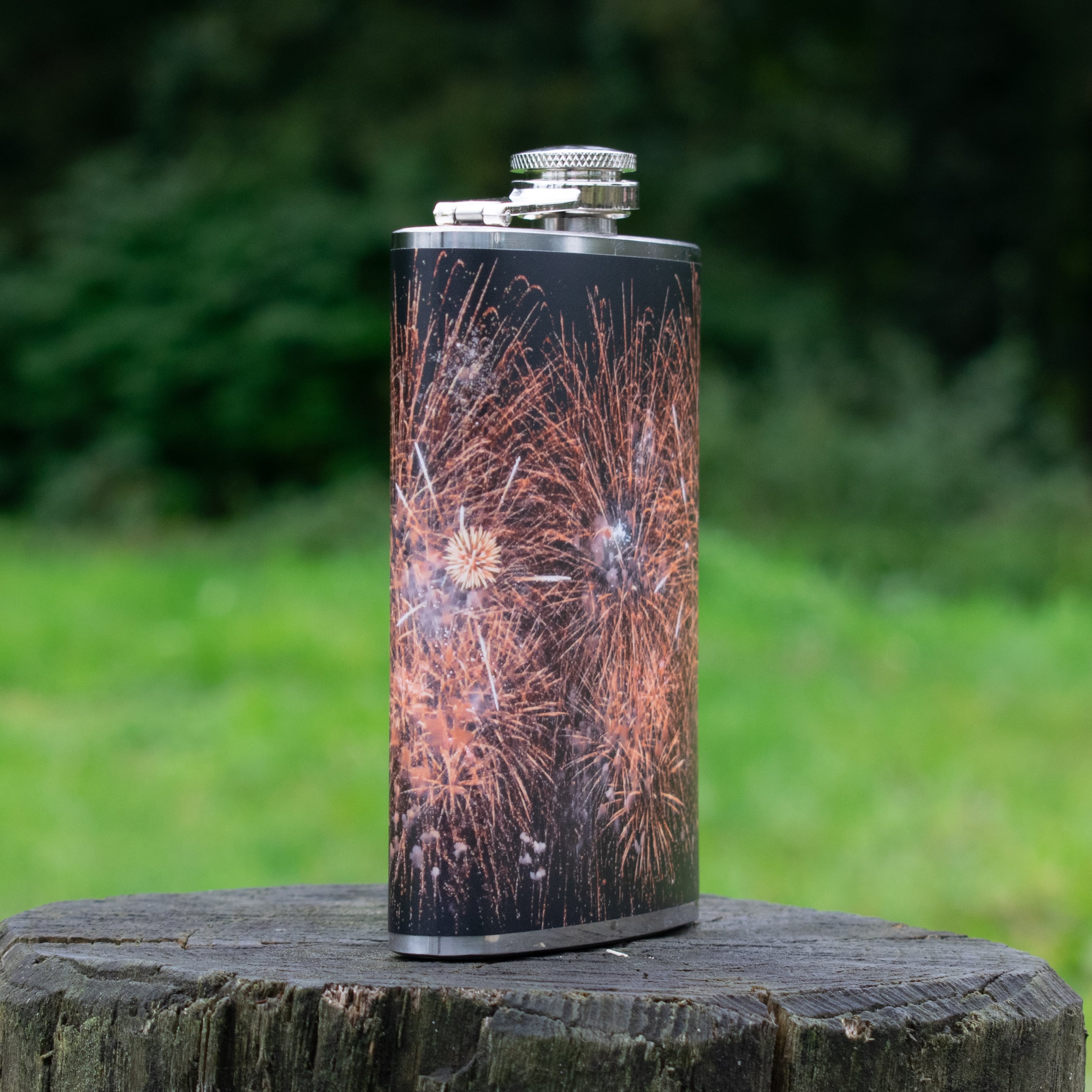 Sky full of golden fireworks 235ml Stainless Steel - Hip-flask