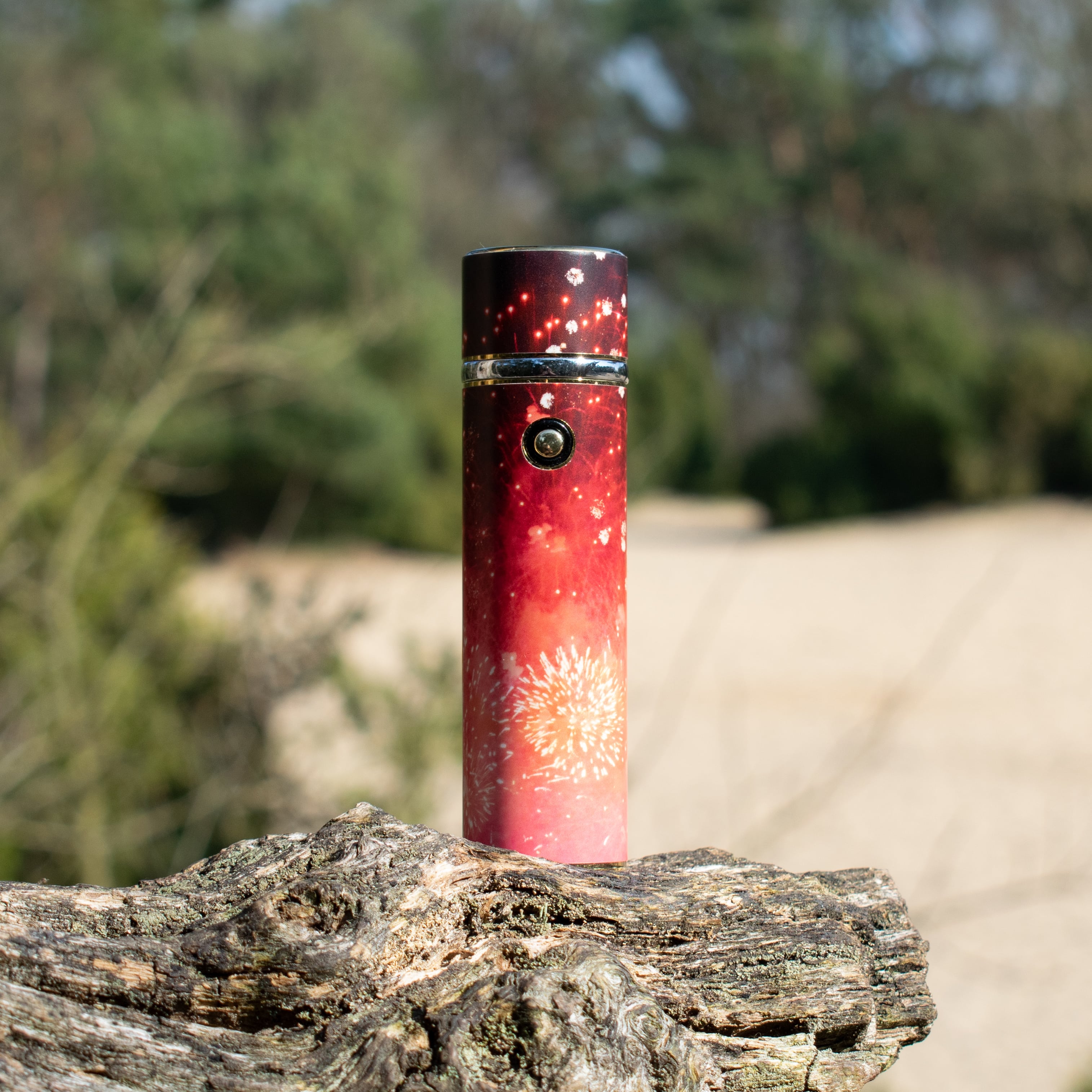 Pink and red Peony w/ Coco to golden Crackling - Plasma Blazer + Vinyl Sticker